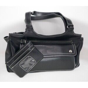 Gloria Vanderbilt Black Satchel Shoulder Hand Bag Purse